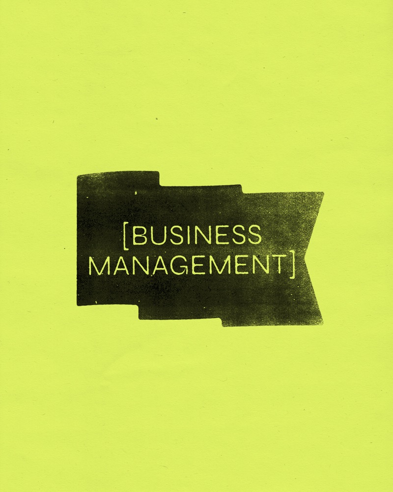 Visuel [BUSINESS MANAGEMENT] : drapeau Octave imprimé sur papier vert citron